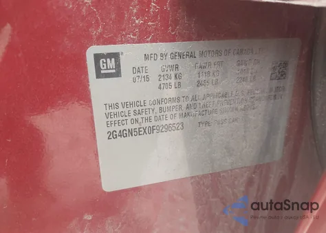 2015 Buick Regal Turbo/E-Assist Premium I z USA, uszkodzony, nr VIN 2G4GN5EX0F9296523